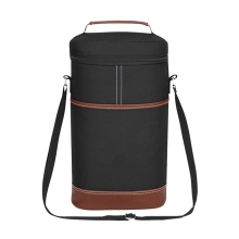 2 Bottle Wine Bag Wine Carrier Tote Bag, Black