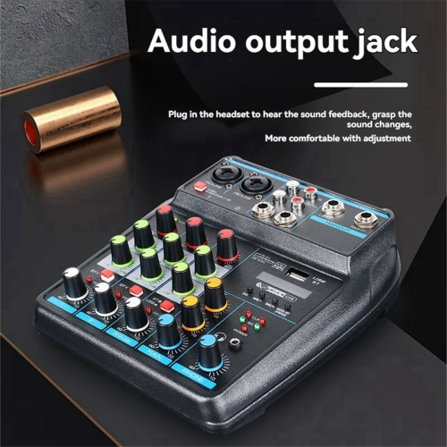 Console de mixagem de áudio USB profissional de 4 canais 2