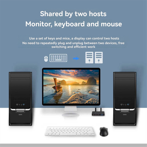 Διακόπτης VGA KVM 2 θυρών, δύο σε ένα, με επιτραπέζιο χειριστήριο 2