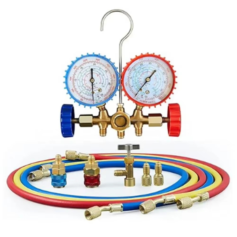 R410a 3Way Ac Diagnostic Manifold Gauge Complete Set For R134a R410a 4854231755927