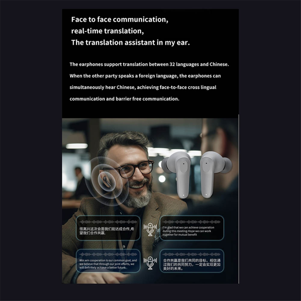 AI Translator Earbuds Bluetooth5.4 Languages Translation Headphones A-image-OPC-PJT625Q-NEW