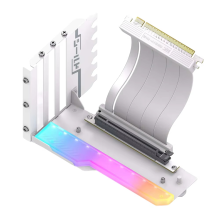 Suporte de montagem vertical com cabo riser para kit de placa de vídeo branco