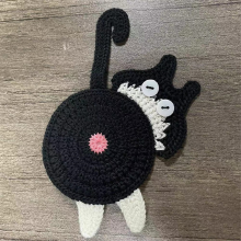 Porta-copos de bunda de gato, porta-copos engraçados e antiderrapantes, presentes tecidos à mão
