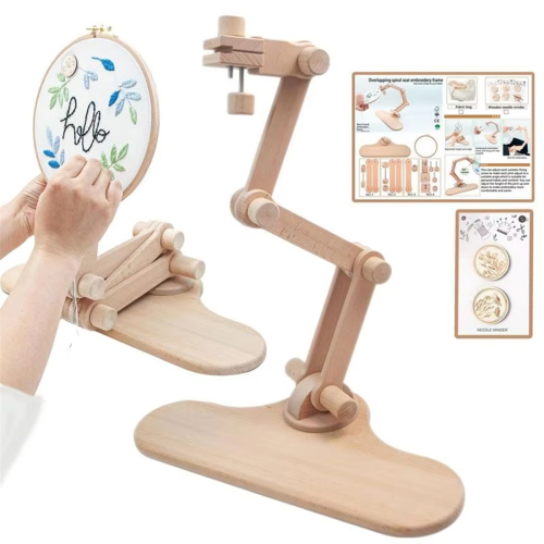 360 Rotation Einstellbare Stickrahmen Halter Holz Stickerei 1