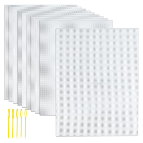 Folhas de tela, malha de 10,2 x 13,2 polegadas, malha de olho para bordado, 10 peças