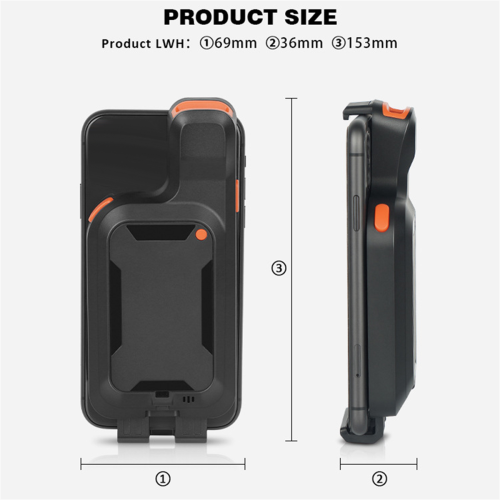 Leitor de código de barras portátil Bluetooth com clipe traseiro 2D 1