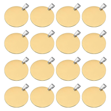 16 stuks metalen stempelplaatjes 30 mm ronde hondenpenningen goud