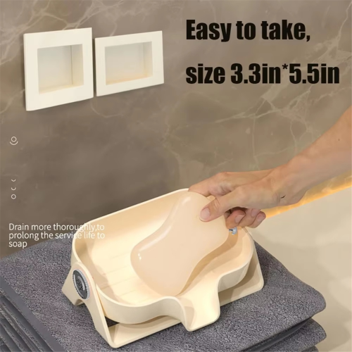 Adjustable Self-Draining Soap Dish, Bar Soap Holder with Drainage 1