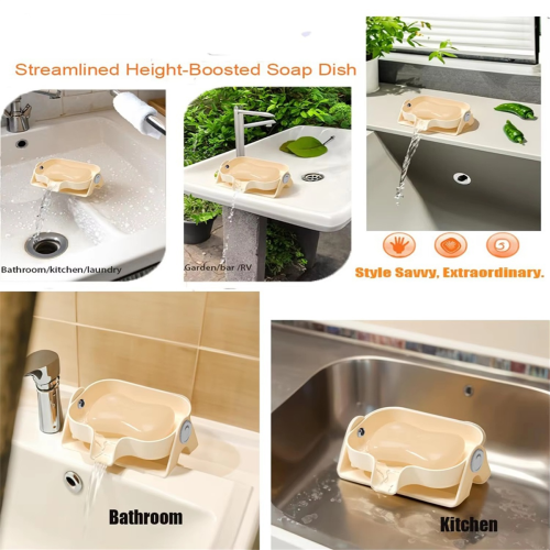 Adjustable Self-Draining Soap Dish, Bar Soap Holder with Drainage 2