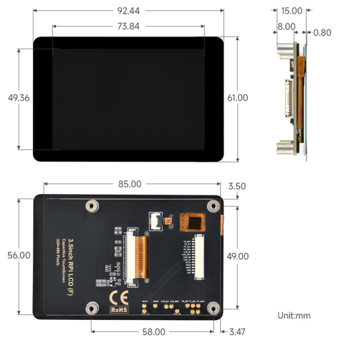 ESP32 Οθόνη LCD αφής χωρητικής χωρητικότητας 3,5 ιντσών με ανάλυση 320x480 1