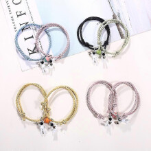Lovers Bracelet Astronaut Magnet Attracts A Small Rubber Band A Pair Of Adjustable Hair Rope Female Students