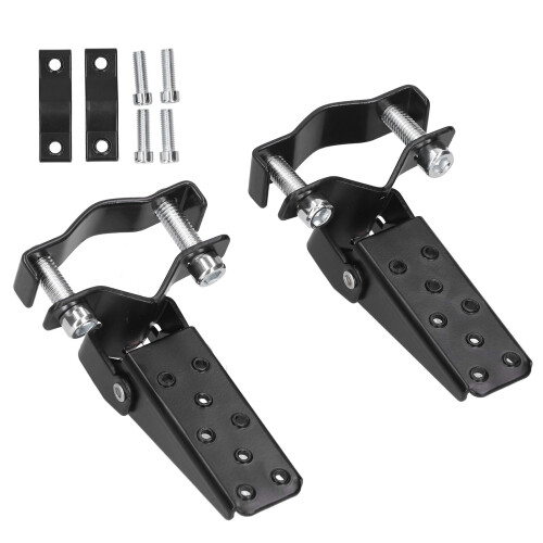 Repose-pieds en acier pliable noir universel 1