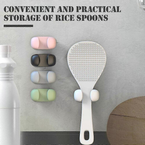 Punch-free Rice Spoon Rack Self-adhesive Multipurpose Spoon Shelf for Kitchen 1