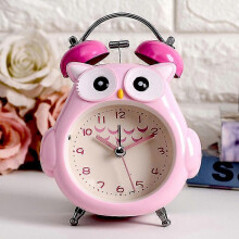 Kids Alarm Clock Owl Loud Bell Analog Alarm Clock Silent Non-ticking Desk Clock with Night Light Battery Operated