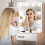 6 Drawers Vanity Makeup Desk Table Set Sliding LED Lights Mirror UK 6