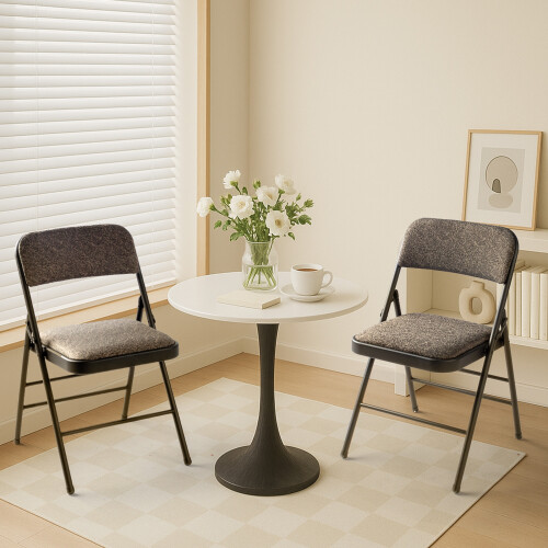 2pcs Padded Folding Chairs Office Conference Event Soft Seat Multi-purpose 1