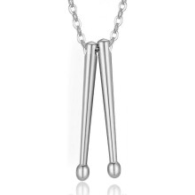 Rock Drumstick Pendant Necklace for Men Drummer Gifts Stainless Steel Drum Stick Necklaces