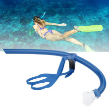 Schwimmen Frontmontierter Schnorchel mit Silikonmundstück Schwimmtraining Atemgerät Blau