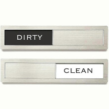 Dishwasher Magnet Clean Dirty Sign, Premium Alloy Black and White Non-Scratch/Kitchen Decor/Easy to Read & Slide/Strong Magnet