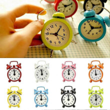 Classic Home Cute Battery Operated Analog Mini Round Bedside Desk Alarm Clock Kaesi