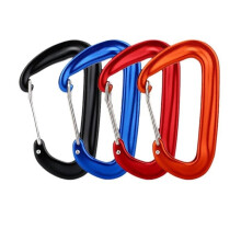 Steel wire aluminum alloy D-type buckle carabiner (4 pieces)