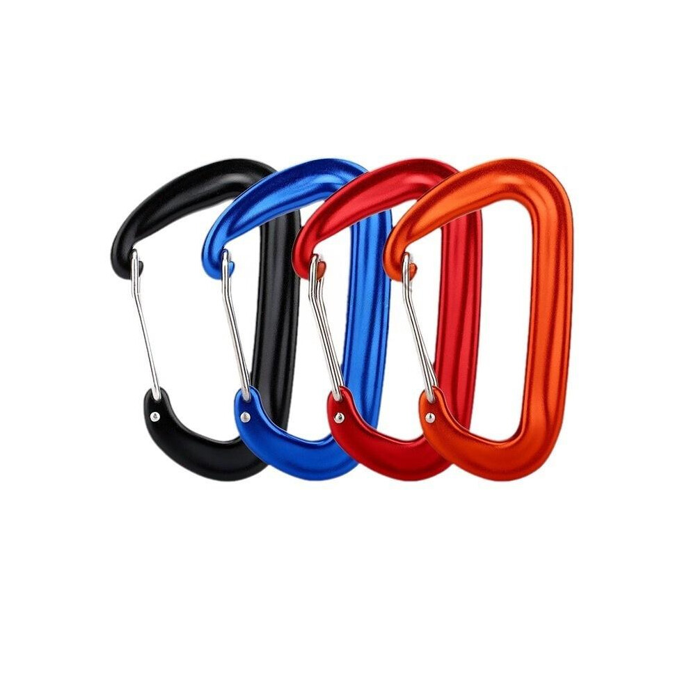 Steel wire aluminum alloy D-type buckle carabiner (4 pieces)