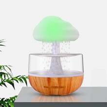 USB Rechargeable Mushroom Rain Cloud Humidifier, 7 LED Light Droplets Cute Rain Cloud Night Light