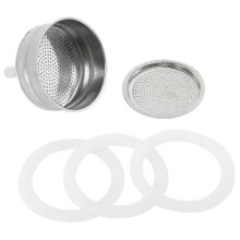 6-cup Moka Coffee Machine Replacement Funnel Kits Compatible for Moka Express, 3 Packs Replacement
