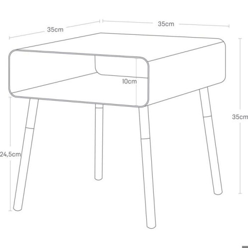 Table de chevet moderne en métal et bois 2