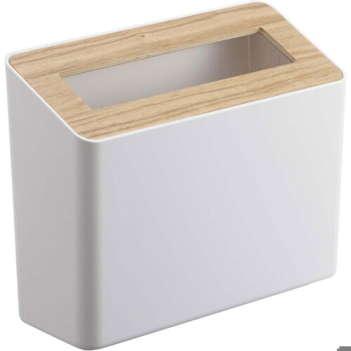 Poubelle de table en résine et bois Trash
