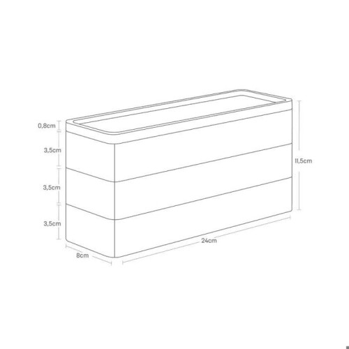 Caja de joyas de 3 niveles en plástico Slim blanco 2
