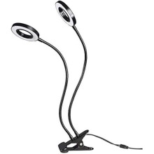 Lâmpada LED para plantas - XAVAX - Círculo - 48 LED (18 W) - 3 modos de luz - USB recarregável