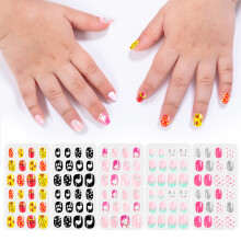 120 pièces multicolores pour enfants Embouts d’ongles à couverture complète 1-4
