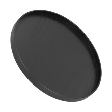 Vassoio rotondo in legno per servire cibo 30 cm nero MDF