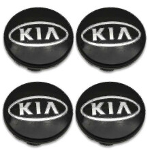 Black Kia Car Wheel Center Caps Hub Cover 60mm 4 Pcs for Picanto, Rio, Forte, Ev, Soul, Ceed WG,2024 Ping