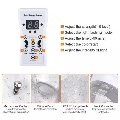 7 LED Light Photon Therapy Face Neck Mask 1