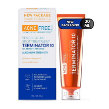 AcneFree Severe Acne Spot Treatment Terminator 10 Cream 30mL | Remove Pimple Scars & Dark Spots | Oil Control