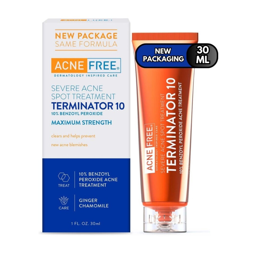 Acnefree Severe Acne Spot Treatment Terminator 10 30Ml | Remove Pimple Scars & Spots | Oil Control Cream/Dark