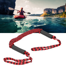Boot Bungee Dock Lines Elastisches Kai-Seil PE Dehnbares Festmacherboot Bungee Seil Rot und Schwarz Wellen