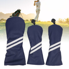 Golf Holzschaftabdeckung Set Streifen Queue Kopfbedeckungen Golfclub-Kopfhauben für Driver Blau