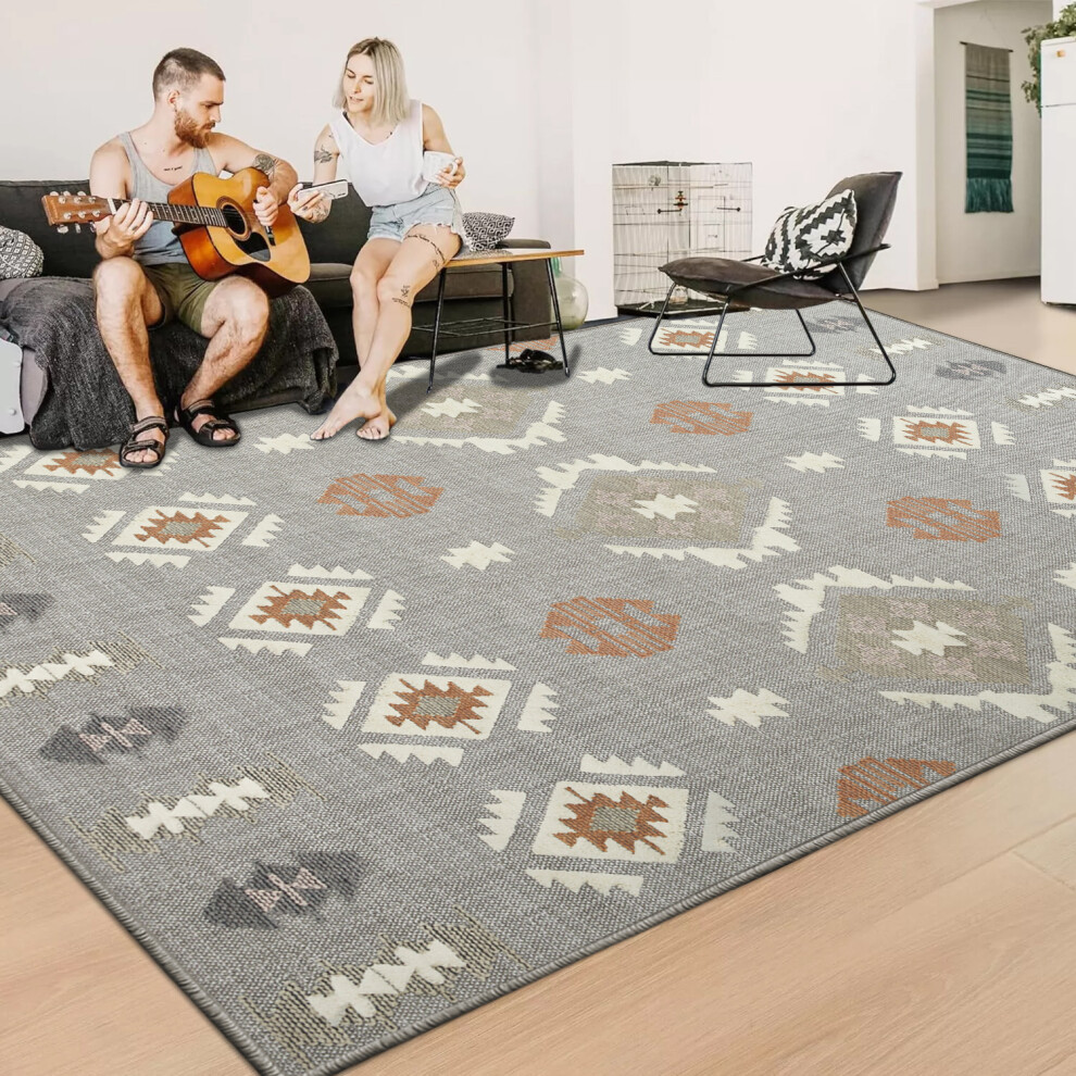 (160x230 cm, NOVA- PRINTED RUG) Modern Non-Slip Rugs Printed Geometric Carpet Mat