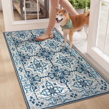 (60x110 cm, LUNA- PRINTED RUG) Modern Non-Slip Rugs Printed Geometric Carpet Mat