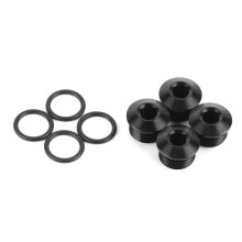6AN Männlicher Sechskantkopf-Steckschlüssel mit O-Ring-Kit, ORB-Port-Stopfen, Aluminiumlegierung, schwarz eloxiert