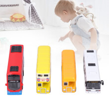 Set di 4 pezzi di autobus giocattolo in lega - veicoli pull-back, 3+