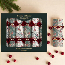 6 Exquisite Robin Christmas Crackers Traditional Red Green White