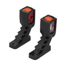 Coppia di luci di segnalazione laterali a LED, 9 LED, 12-24V, giallo, bianco, rosso