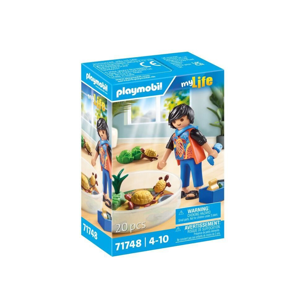 Playmobil 71748 Boy With A Turtle Family In A Terrarium, My Life, 20 Pieces, From 4 Years Old