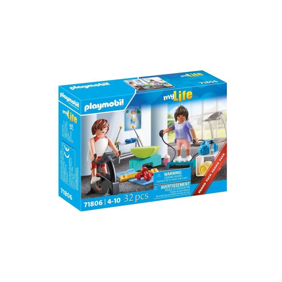 Playmobil 71806 Athletes And Fitness Equipment, Bike And Dumbbells, My Life, 32 Pieces, From 4 Years Old