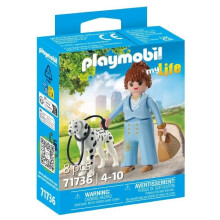 PLAYMOBIL 71736 Businesswoman with handbag and her Dalmatian, My Life, 8 pieces, From 4 years old