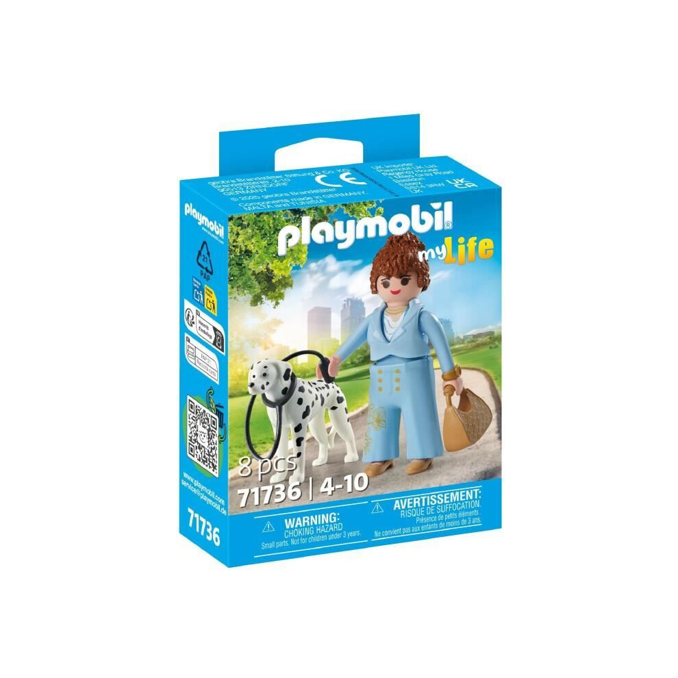 Playmobil 71736 Businesswoman With Handbag And Her Dalmatian, My Life, 8 Pieces, From 4 Years Old